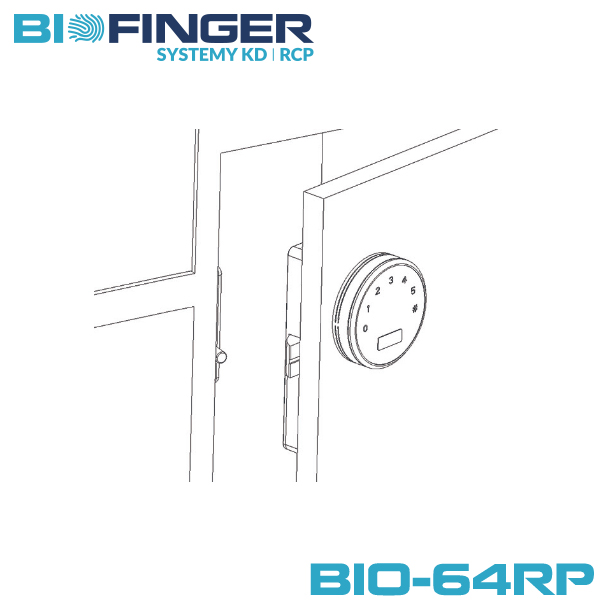 Electronic furniture lock with PIN code BIO-64RP-Panel – furniture door mounting diagram