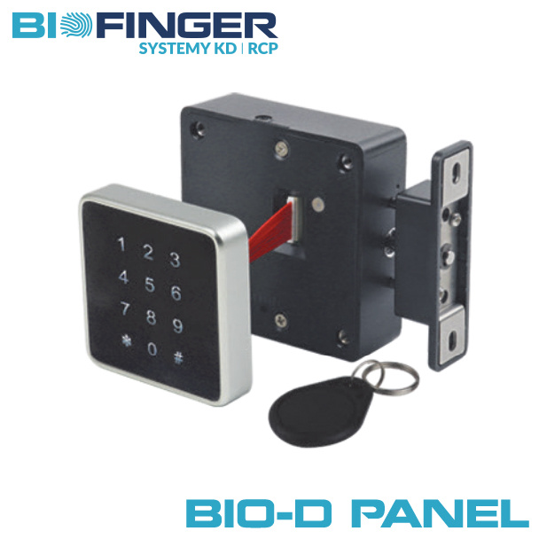 Electronic furniture lock for RFID cards and PIN code BIO-D-Panel for cabinet and drawer – front view