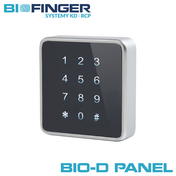 Electronic furniture lock for RFID cards and PIN code BIO-D-Panel for cabinet and drawer – front view